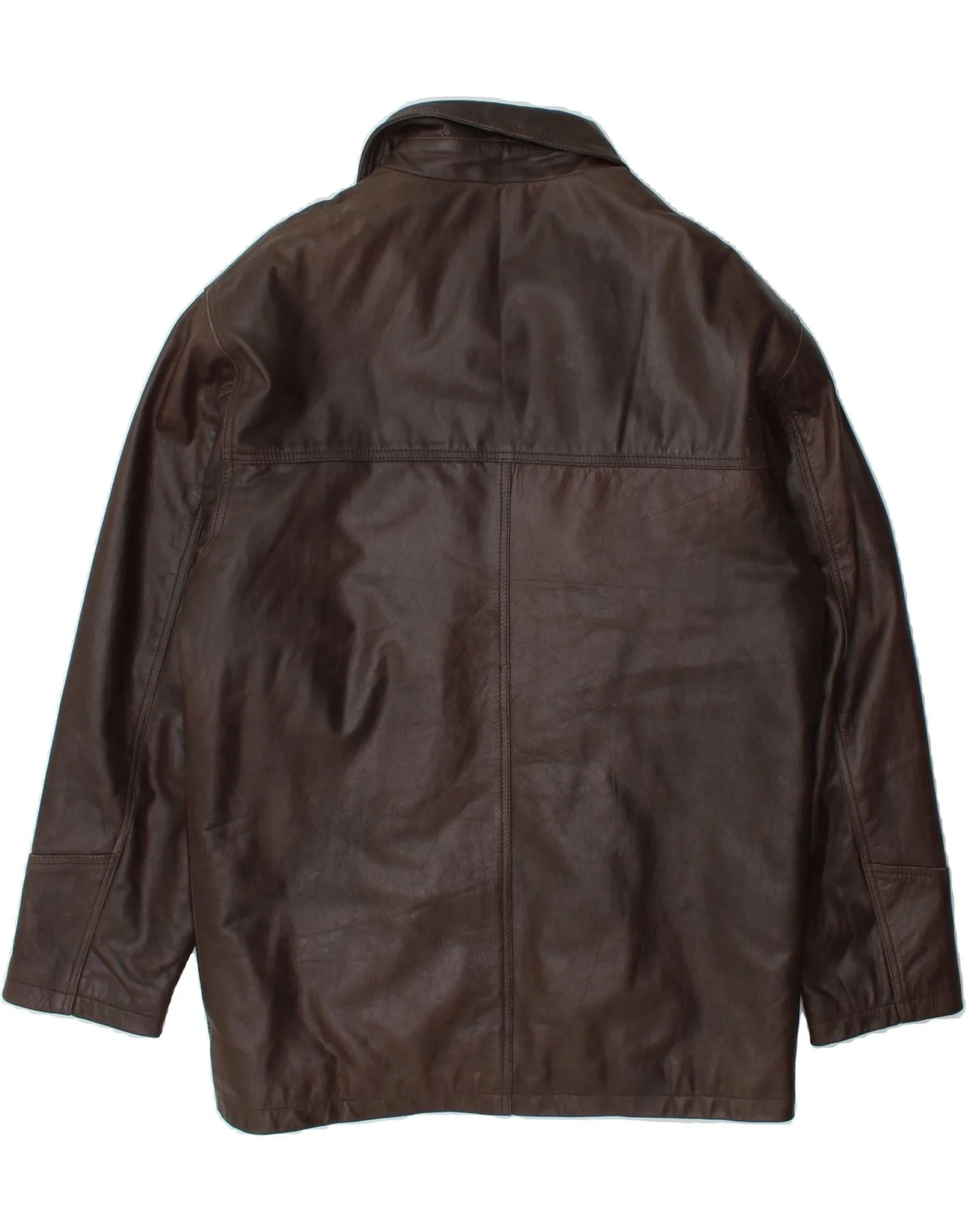 VINTAGE Mens Leather Jacket UK 40 Large Brown Leather