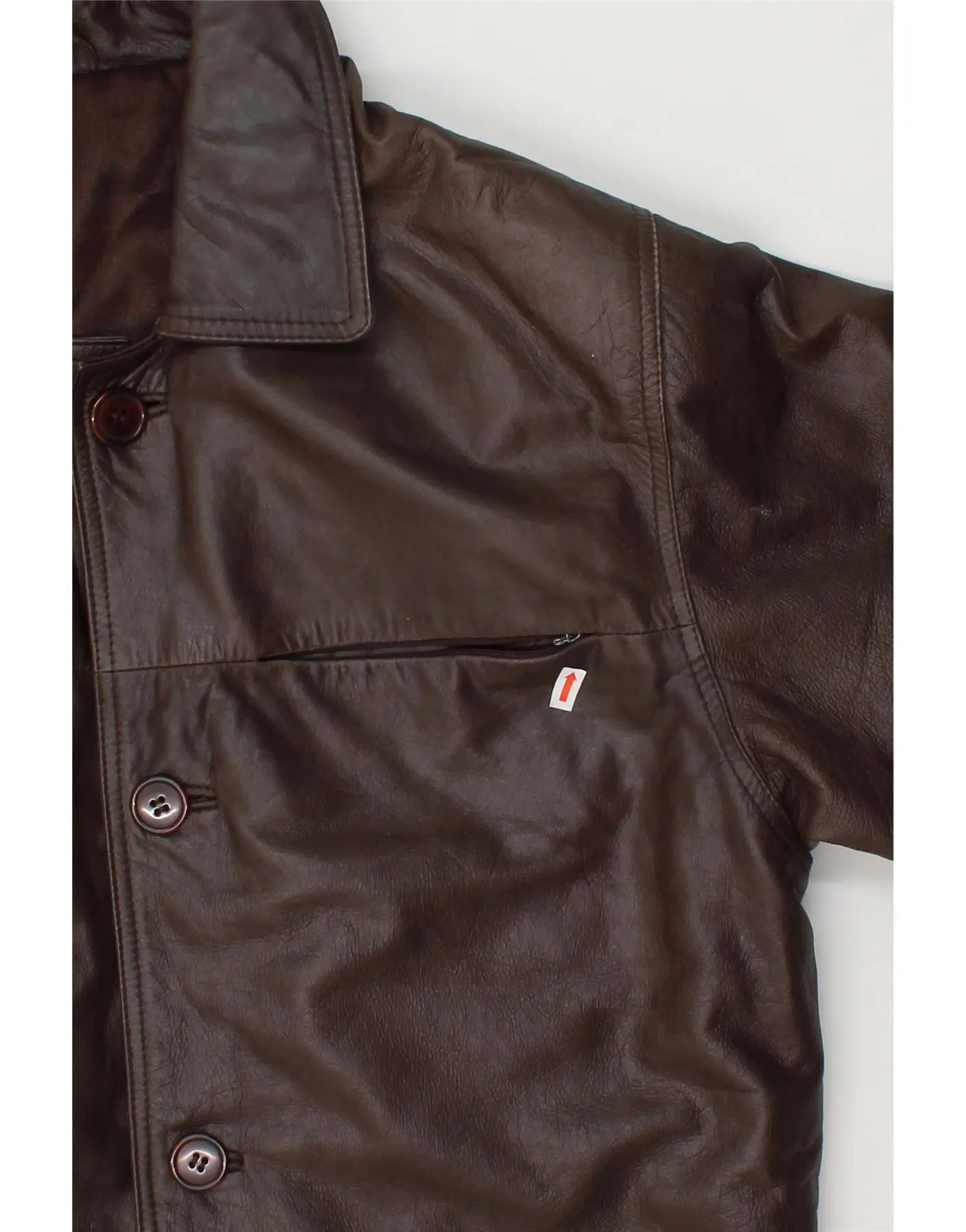 VINTAGE Mens Leather Jacket UK 40 Large Brown Leather