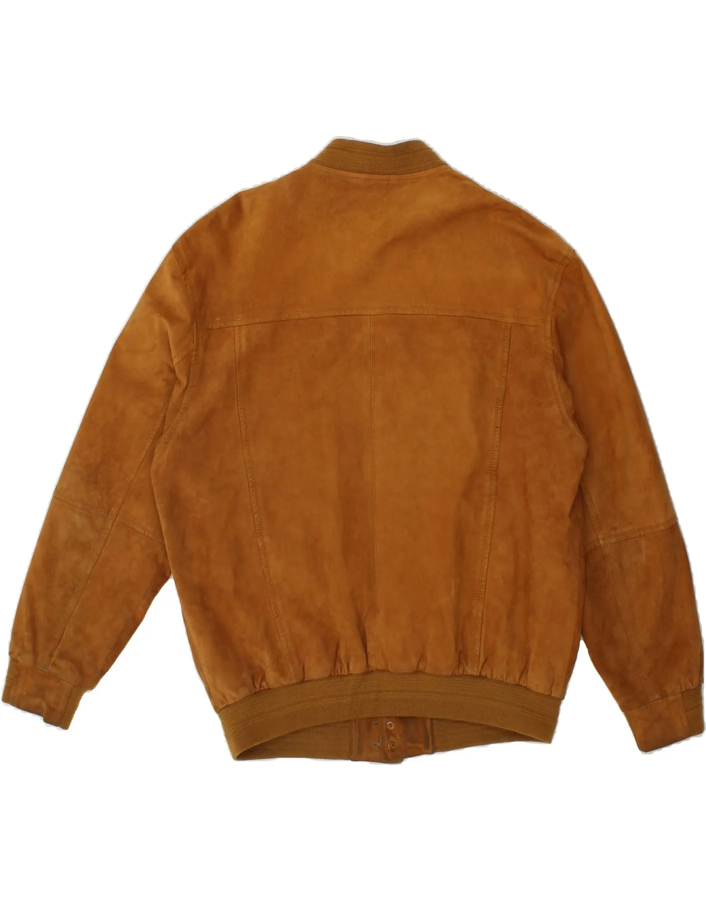 VINTAGE Mens Suede Bomber Jacket IT 50 Large Brown Leather