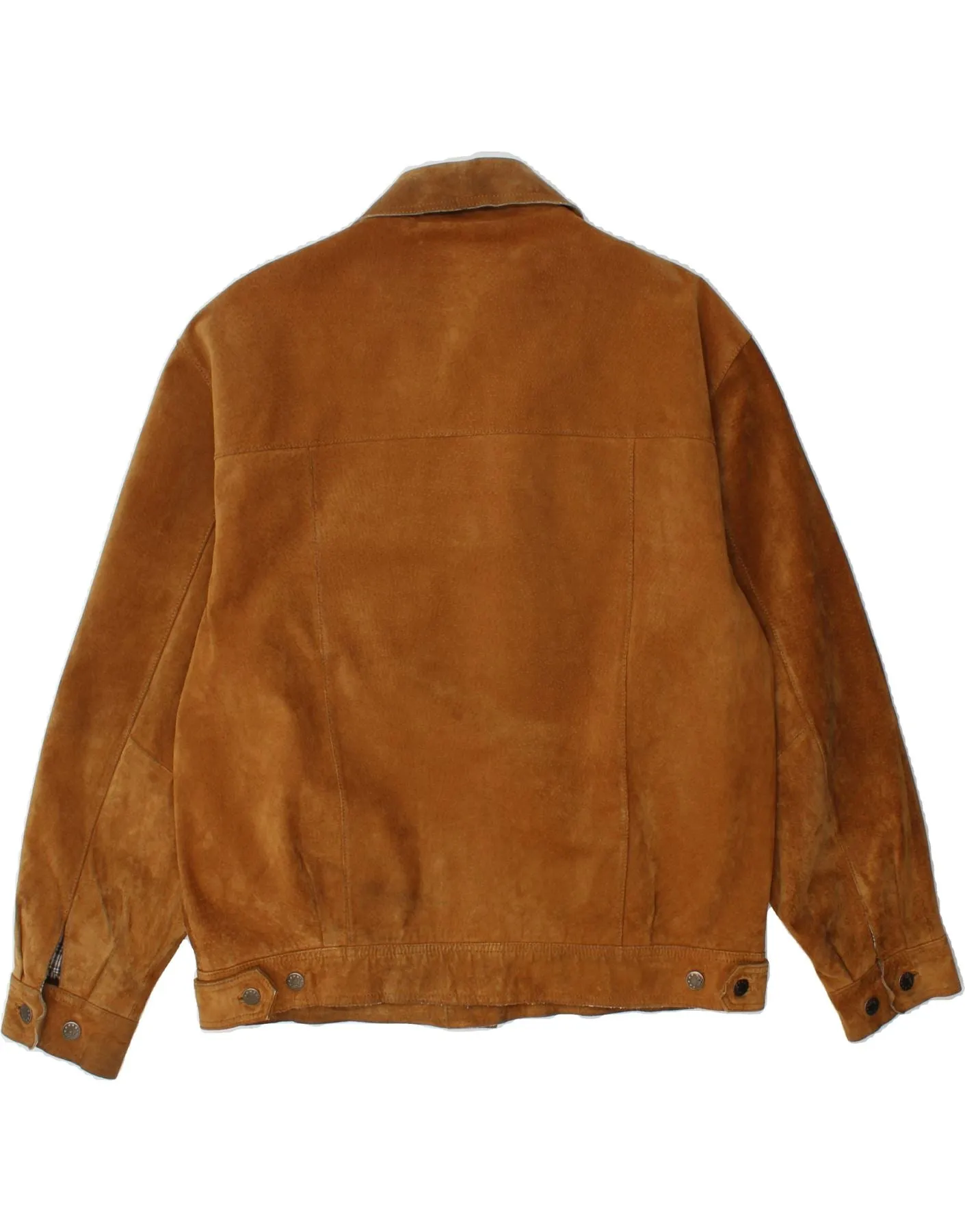 VINTAGE Mens Suede Bomber Jacket UK 40 Large Brown Leather