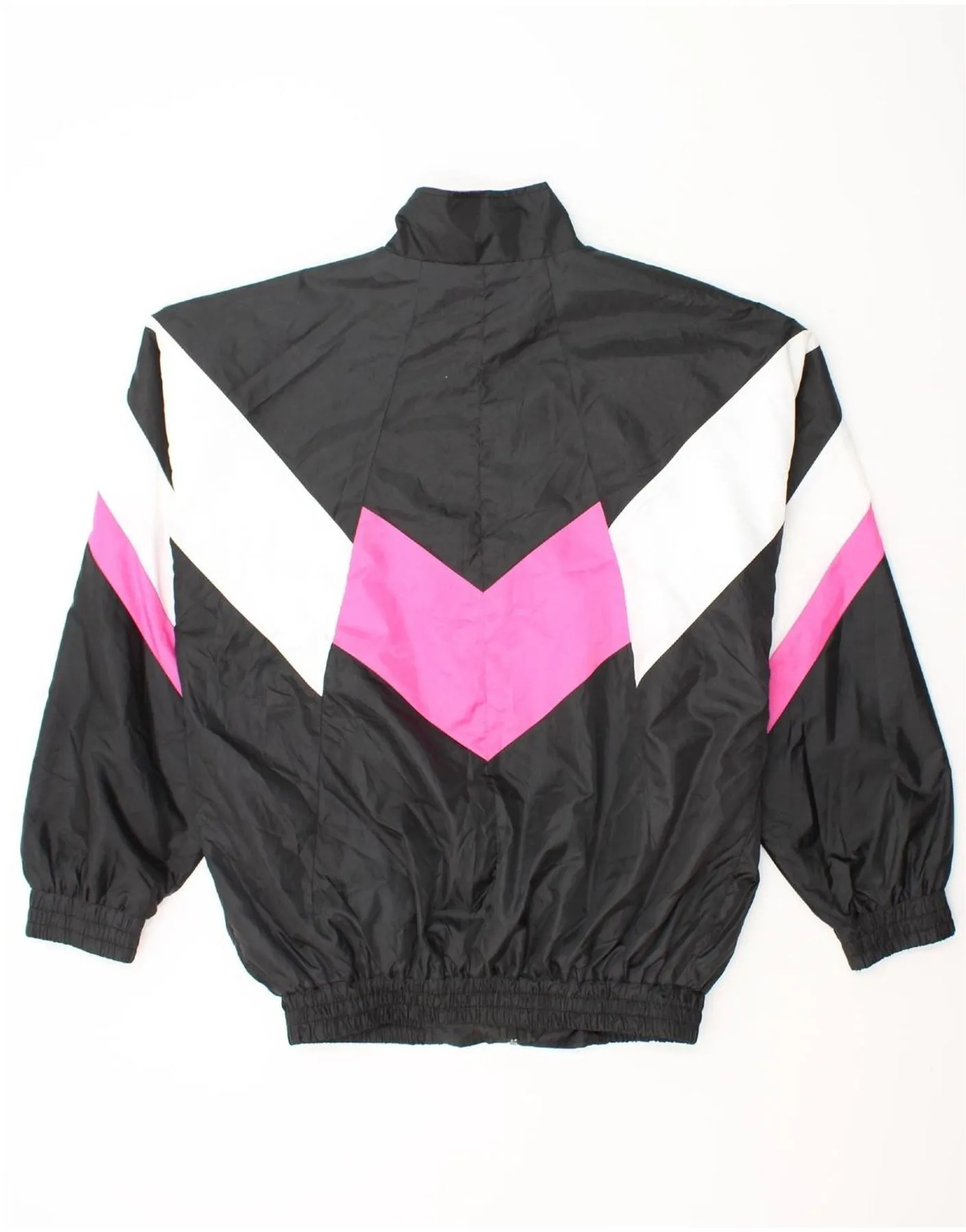 VINTAGE Mens Tracksuit Top Jacket 3XL Black Colourblock Polyester
