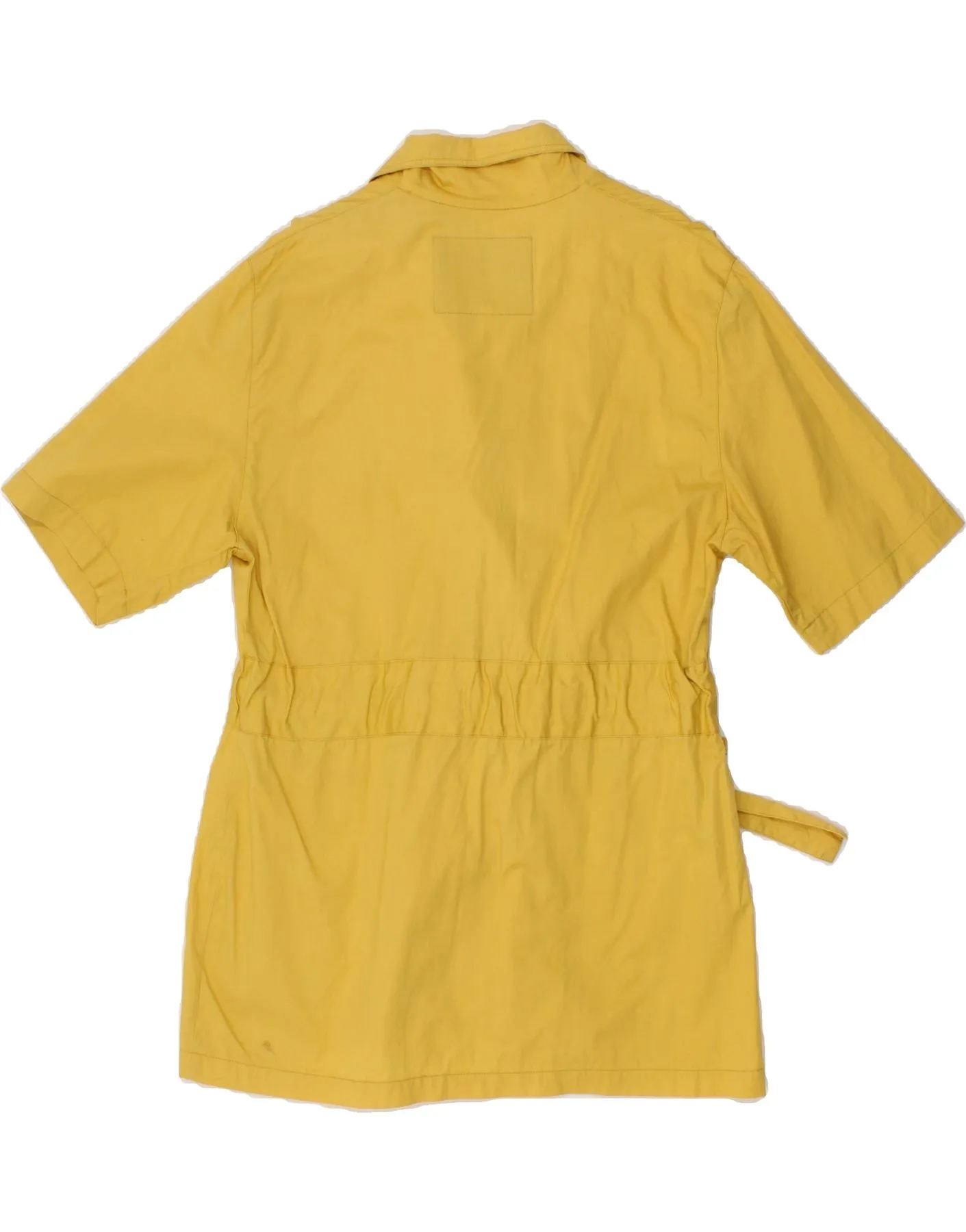 VINTAGE Womens 3 Button Short Sleeve Utility Jacket UK 10 Small Yellow