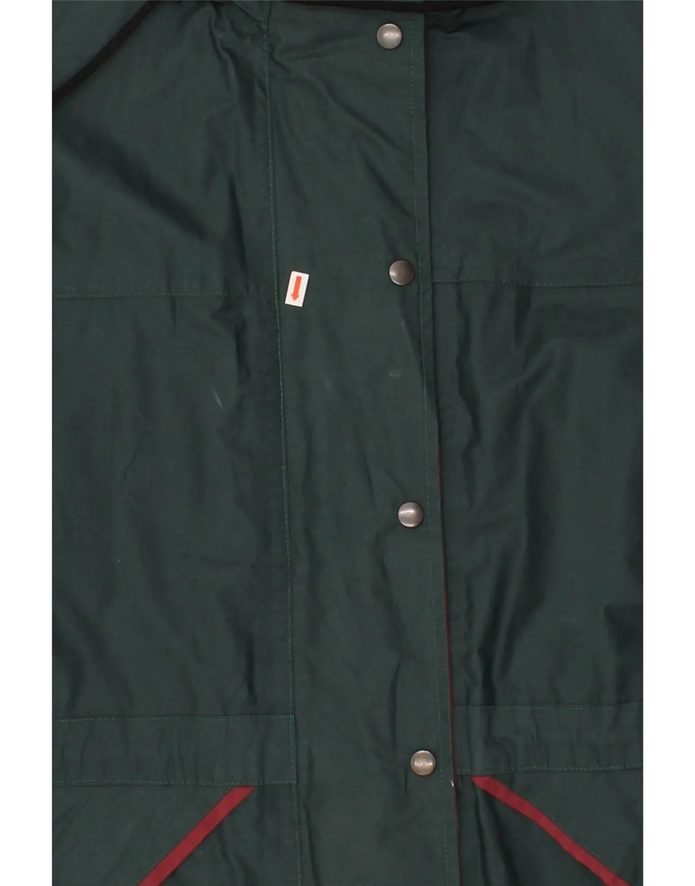 VINTAGE Womens Hooded Windbreaker Jacket UK 14 Large Green Polyester