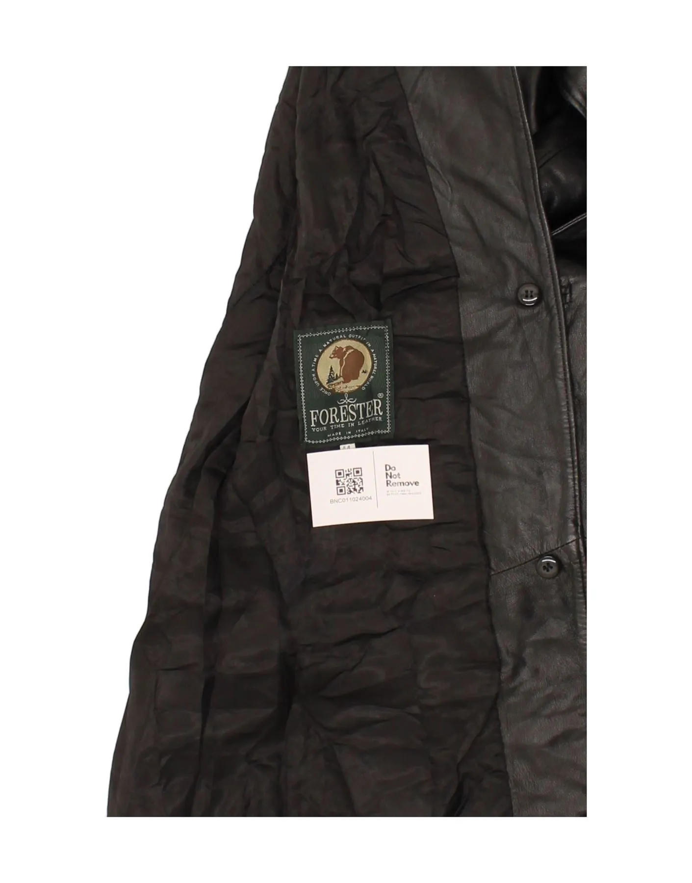 VINTAGE Womens Leather Jacket IT 44 Medium Black Leather
