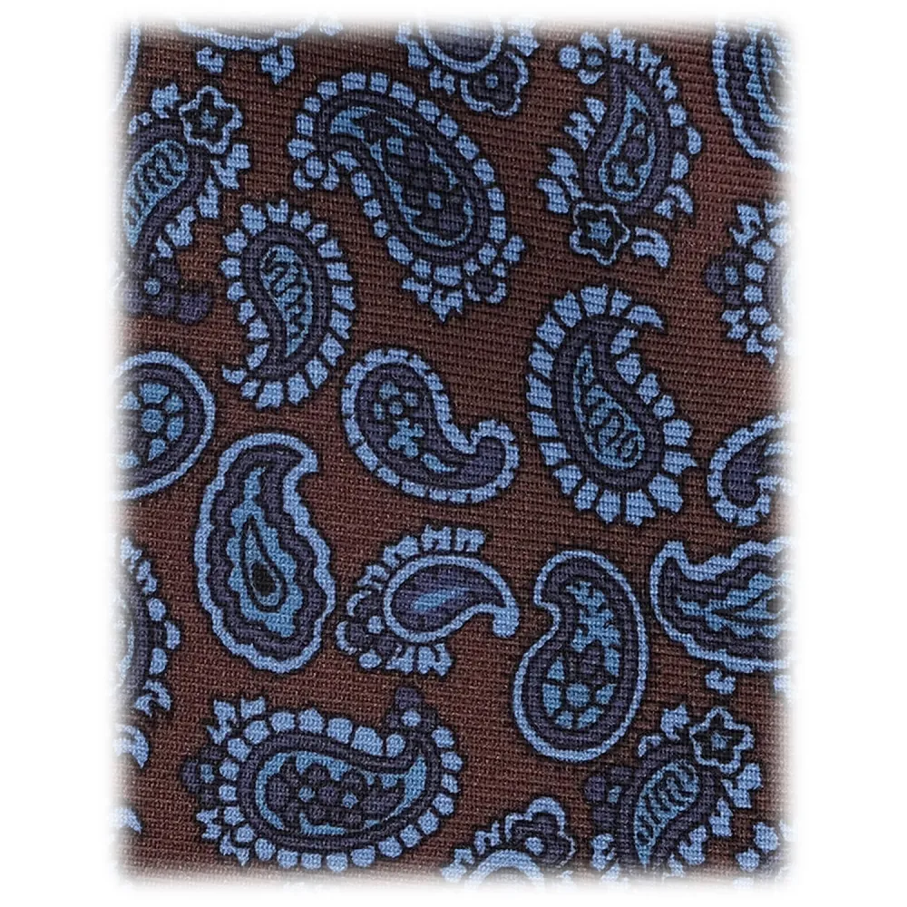 Viola Milano - Cravatta Italiana in Seta Arrotolata con Micro Paisley - Bronzo - Handmade in Italy - Luxury Exclusive Collection