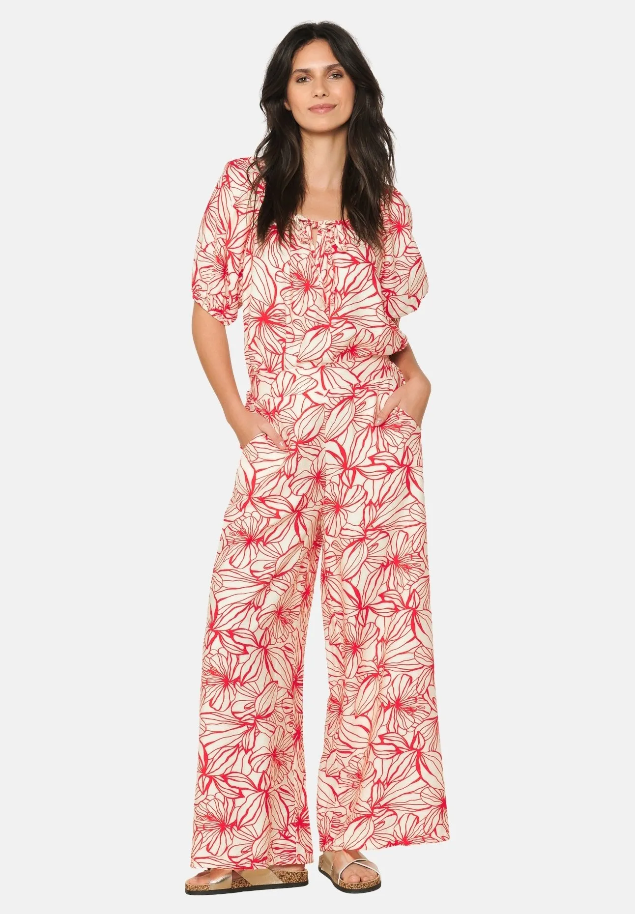 WITH FLORAL PRINT - Pantaloni