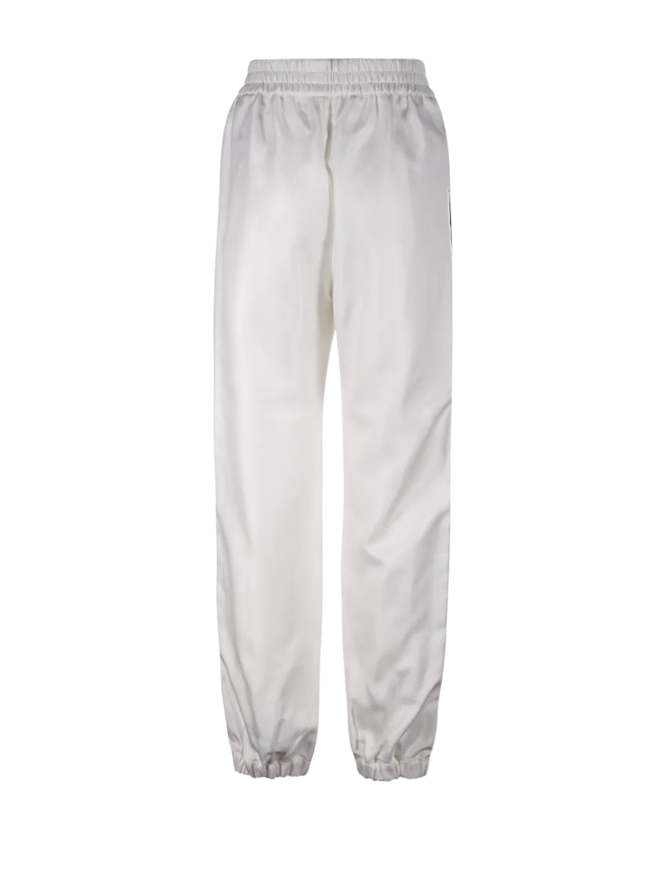WOMAN MONCLER WHITE POLYESTER TROUSERS