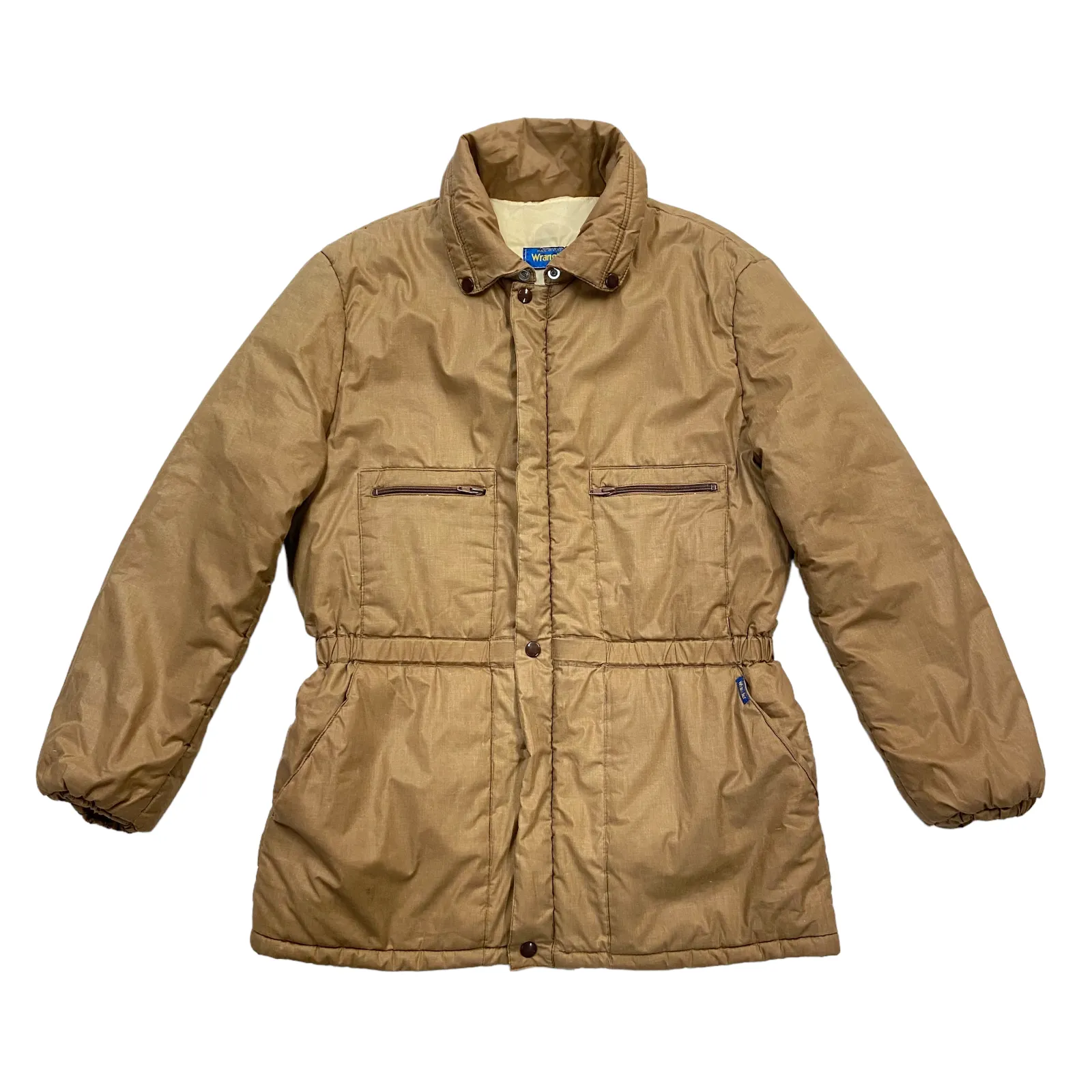 Wrangler Zip Up Padded Coat | Vintage High End Luxury Brown Puffer Jacket VTG