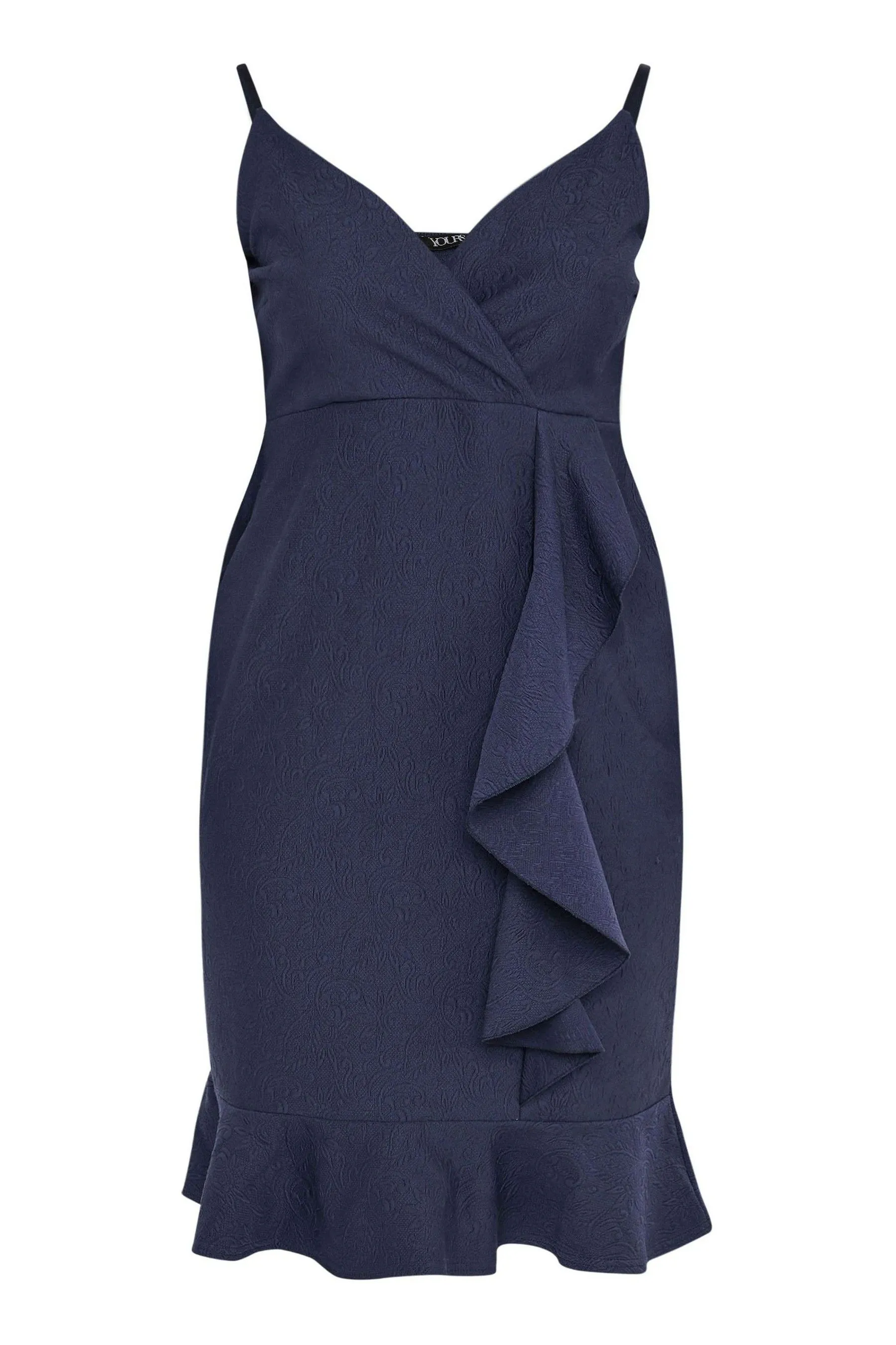 Yours Curve LONDON Volant Jacquard Vestito    