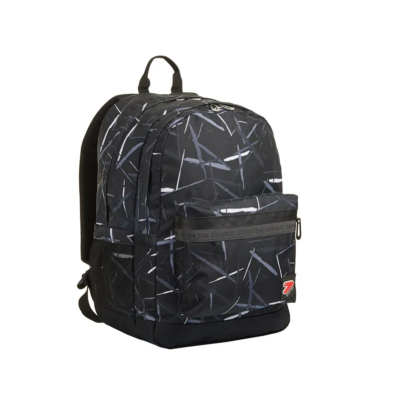ZAINO SCUOLA ORGANIZZATO SEVEN REVERSIBILE GRAY BACKPACK PRO XXL DOUBLE PROJECT POWER BANK 44X32X20CM 2ZIP GAR.4 ANNI